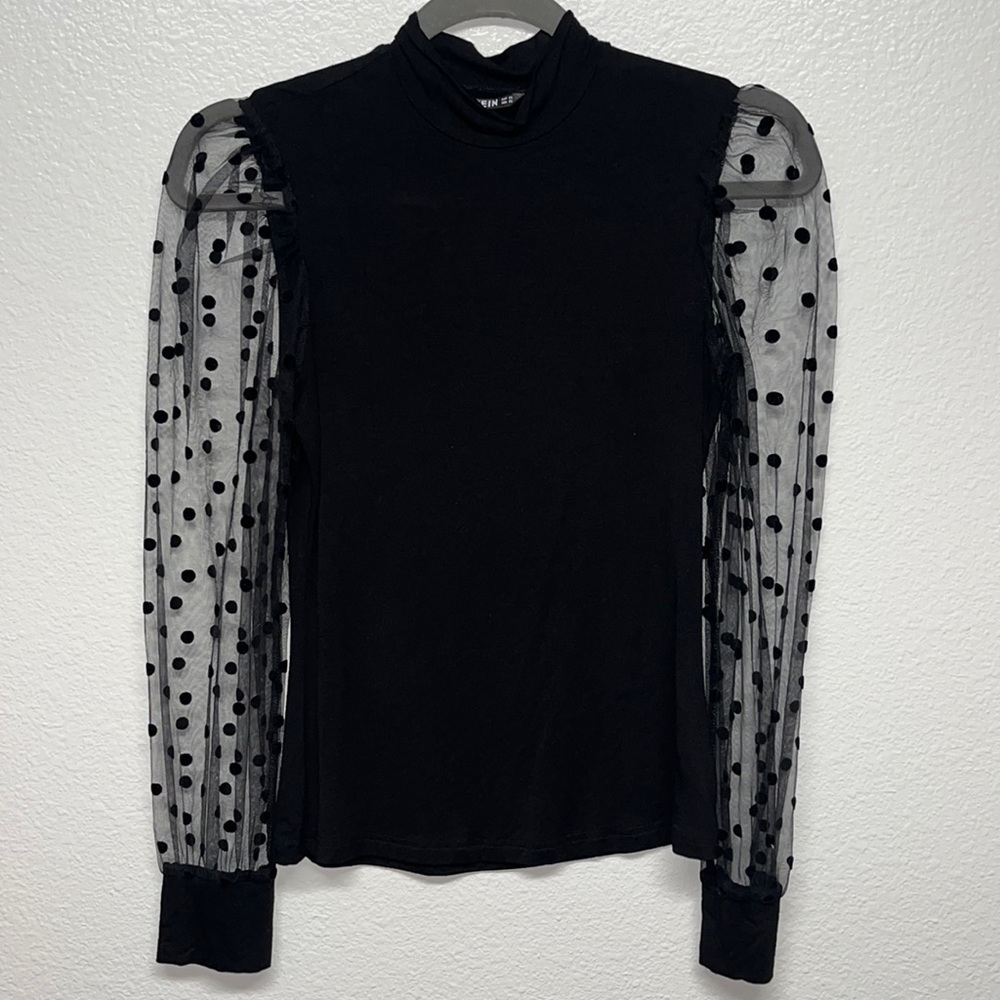 🎉HostPick🎉SHEIN Polka Dot Bishop Sleeve Top - Picture 3 of 6